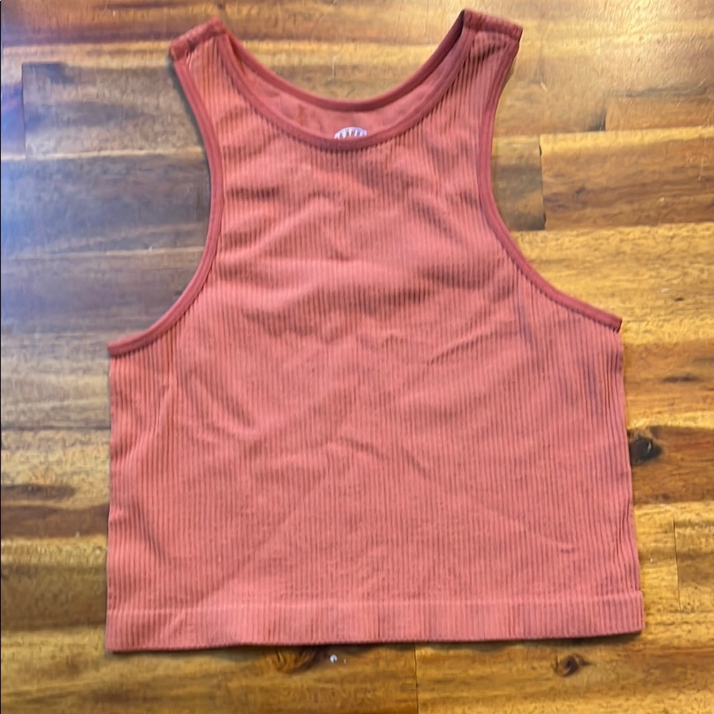 One Step Ahead Terracotta Ribbed Tank Top